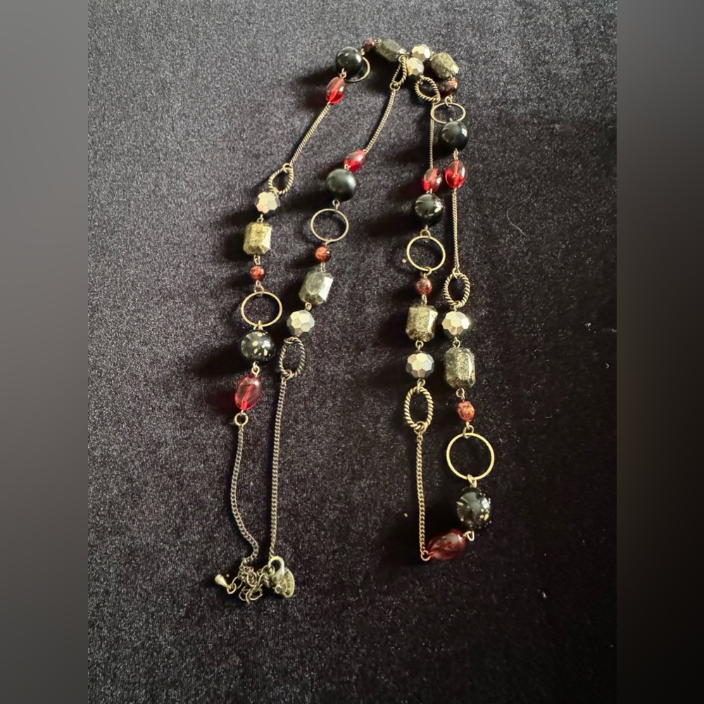 Lia Sophia, long beaded necklace.